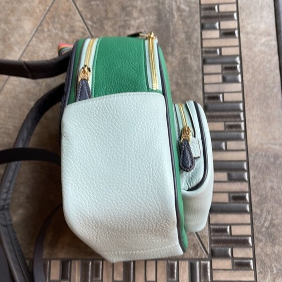 Coach Bags Coach Radish Leather Mini Court Backpack Green Light